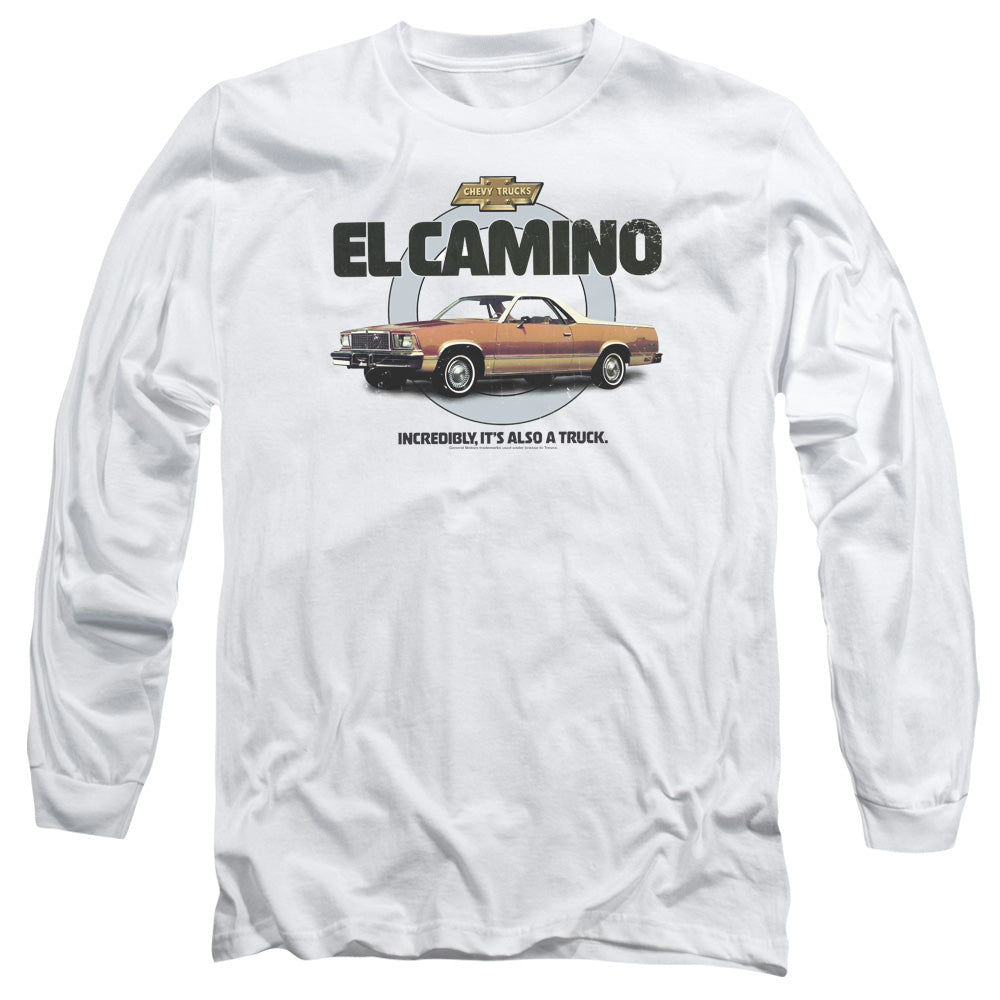 AN OFFCIALLY LICENSED CHEVROLET ALSO A TRUCK MEN'S LONG SLEEVE T-SHIRT WHITE