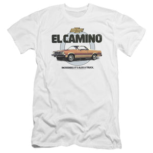 AN OFFCIALLY LICENSED CHEVROLET ALSO A TRUCK MEN'S PREMIUM SLIM FIT T-SHIRT WHITE