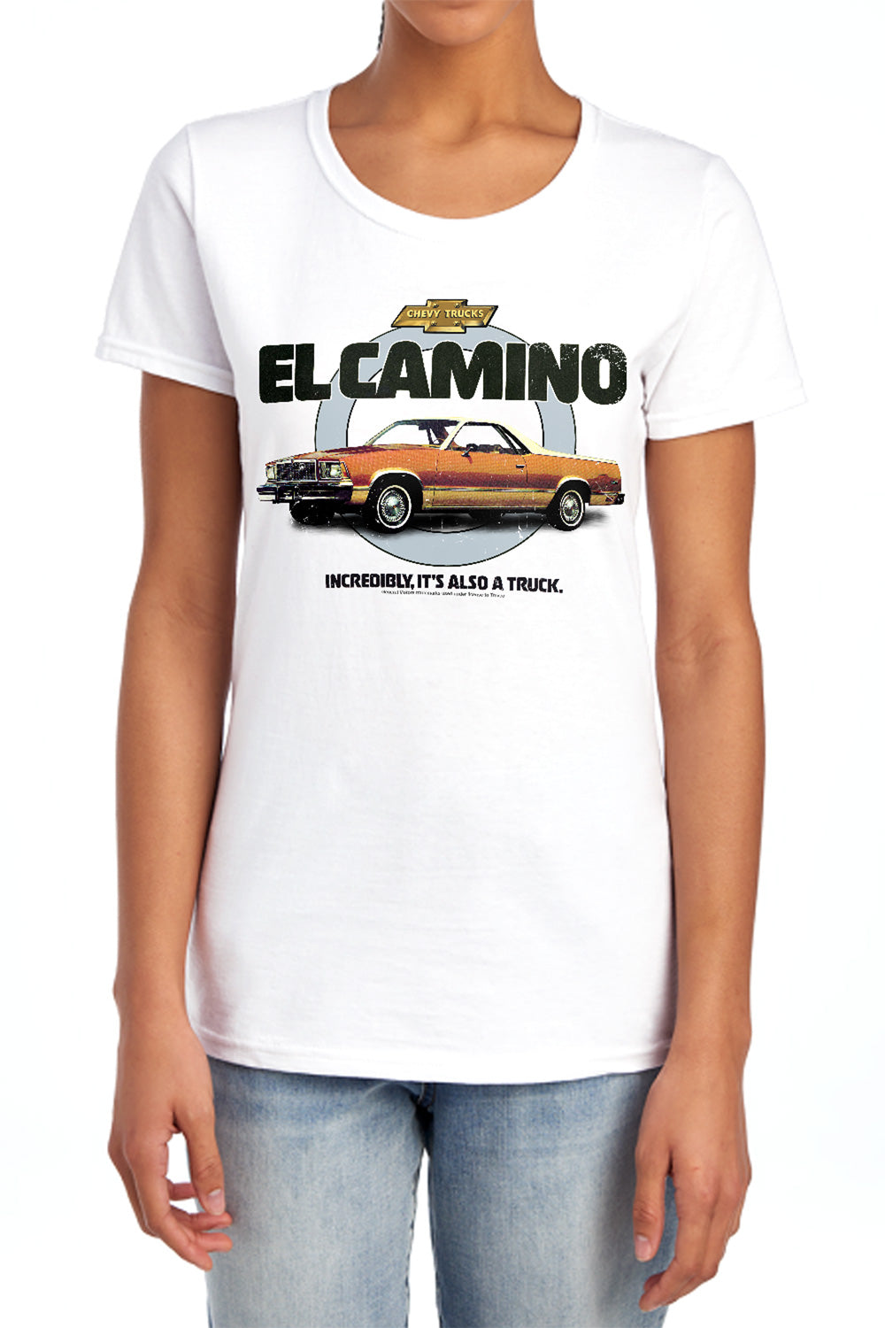 AN OFFCIALLY LICENSED CHEVROLET ALSO A TRUCK WOMEN'S REGULAR FIT T-SHIRT WHITE