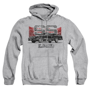 AN OFFCIALLY LICENSED CHEVROLET EL CAMINO SS MOUNTAINS ADULT UNISEX PULLOVER HOODIE ATHLETIC HEATHER