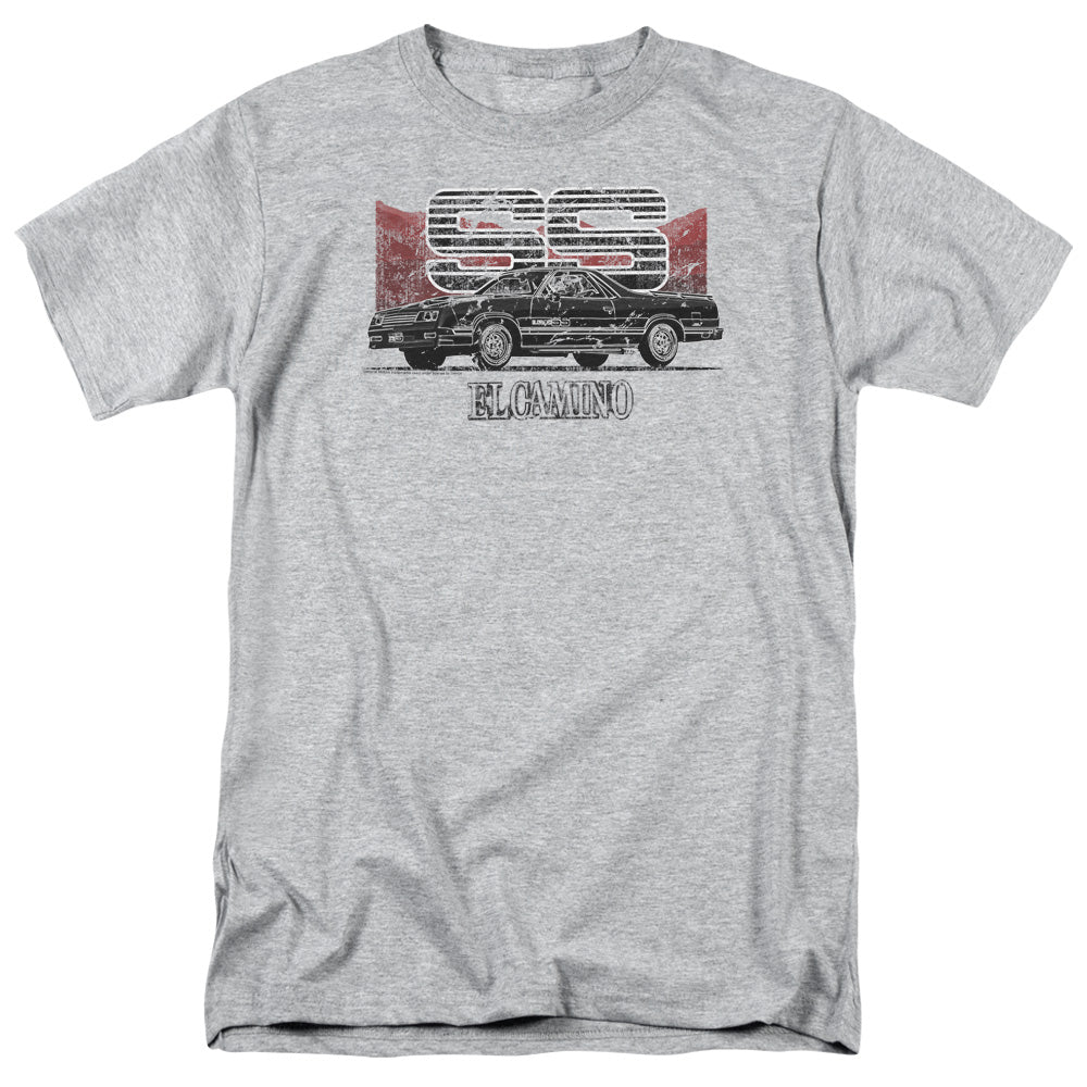 AN OFFCIALLY LICENSED CHEVROLET EL CAMINO SS MOUNTAINS MEN'S REGULAR FIT T-SHIRT ATHLETIC HEATHER