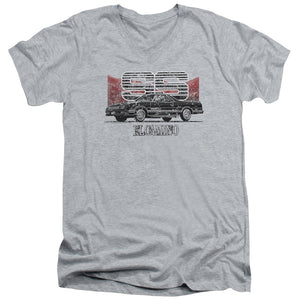 AN OFFCIALLY LICENSED CHEVROLET EL CAMINO SS MOUNTAINS MEN'S V-NECK T-SHIRT ATHLETIC HEATHER