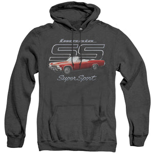 AN OFFCIALLY LICENSED CHEVROLET IMPALA SS ADULT UNISEX HEATHER PULLOVER HOODIE BLACK