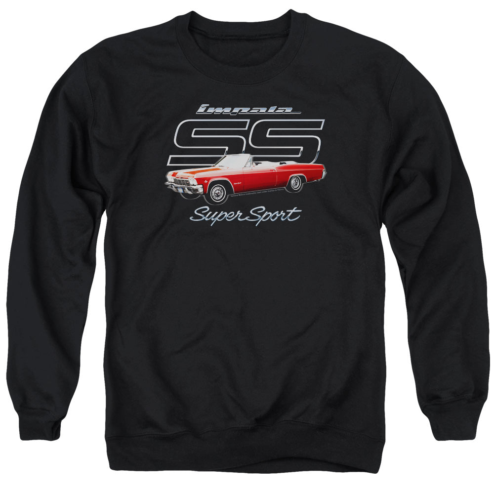 AN OFFCIALLY LICENSED CHEVROLET IMPALA SS ADULT UNISEX CREWNECK SWEATSHIRT BLACK