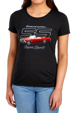 AN OFFCIALLY LICENSED CHEVROLET IMPALA SS WOMEN'S REGULAR FIT T-SHIRT BLACK