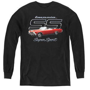 AN OFFCIALLY LICENSED CHEVROLET IMPALA SS YOUTH LONG SLEEVE T-SHIRT BLACK