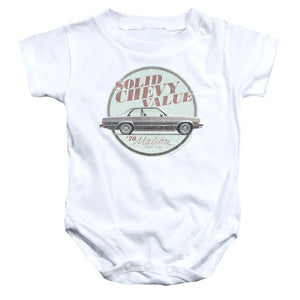AN OFFCIALLY LICENSED CHEVROLET DO THE BU BABY BODYSUIT WHITE
