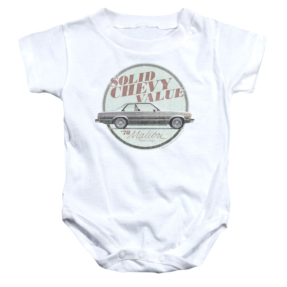 AN OFFCIALLY LICENSED CHEVROLET DO THE BU BABY BODYSUIT WHITE