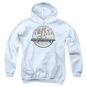 AN OFFCIALLY LICENSED CHEVROLET DO THE BU YOUTH HOODIE WHITE