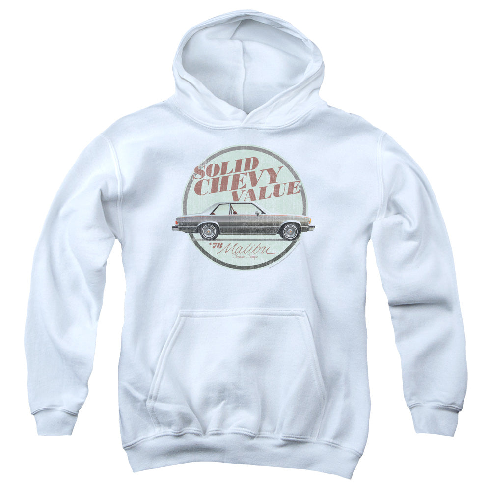 AN OFFCIALLY LICENSED CHEVROLET DO THE BU YOUTH HOODIE WHITE