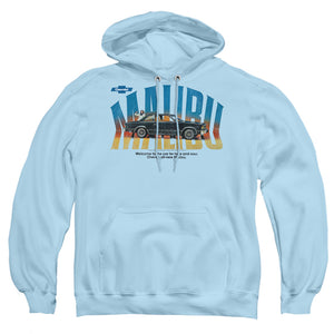 AN OFFCIALLY LICENSED CHEVROLET THUMBS UP ADULT UNISEX PULLOVER HOODIE LIGHT BLUE