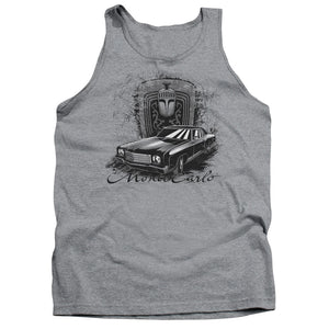 AN OFFCIALLY LICENSED CHEVROLET MONTE CARLO DRAWING ADULT UNISEX TANK TOP ATHLETIC HEATHER