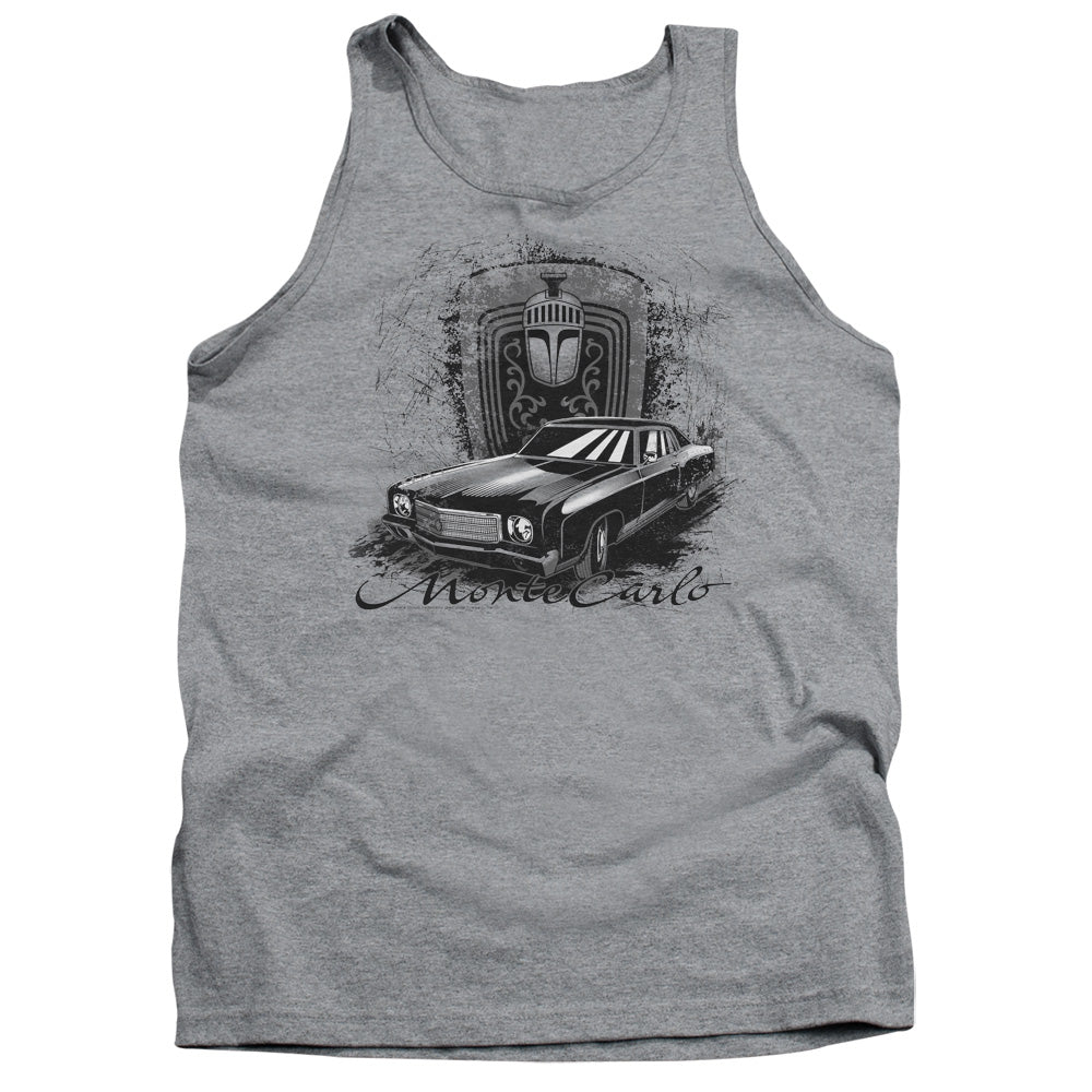 AN OFFCIALLY LICENSED CHEVROLET MONTE CARLO DRAWING ADULT UNISEX TANK TOP ATHLETIC HEATHER