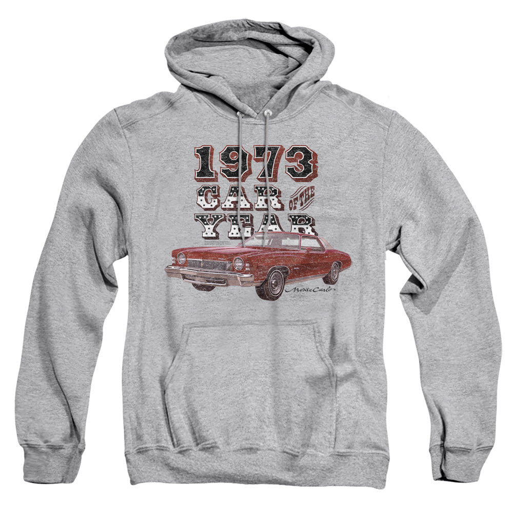 AN OFFCIALLY LICENSED CHEVROLET CAR OF THE YEAR ADULT UNISEX PULLOVER HOODIE ATHLETIC HEATHER