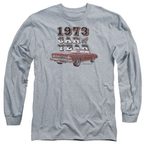AN OFFCIALLY LICENSED CHEVROLET CAR OF THE YEAR MEN'S LONG SLEEVE T-SHIRT ATHLETIC HEATHER