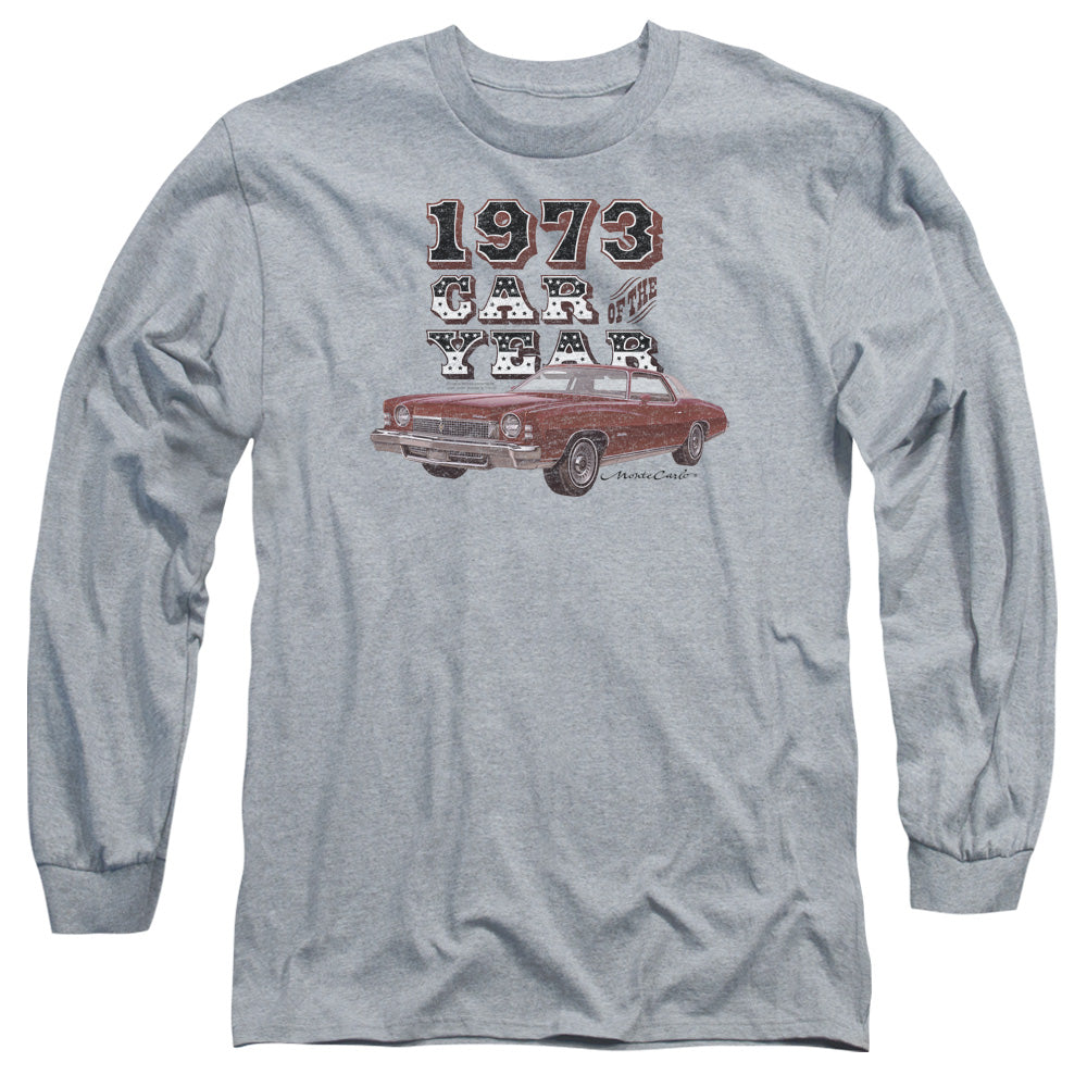 AN OFFCIALLY LICENSED CHEVROLET CAR OF THE YEAR MEN'S LONG SLEEVE T-SHIRT ATHLETIC HEATHER