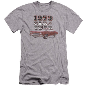 AN OFFCIALLY LICENSED CHEVROLET CAR OF THE YEAR MEN'S PREMIUM SLIM FIT T-SHIRT ATHLETIC HEATHER