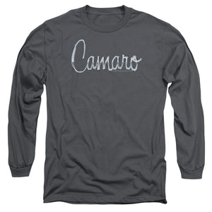 AN OFFCIALLY LICENSED CHEVROLET CLASSIC CAMARO METAL MEN'S LONG SLEEVE T-SHIRT CHARCOAL