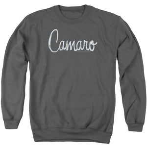 AN OFFCIALLY LICENSED CHEVROLET CLASSIC CAMARO METAL ADULT UNISEX CREWNECK SWEATSHIRT CHARCOAL