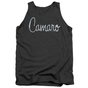 AN OFFCIALLY LICENSED CHEVROLET CLASSIC CAMARO METAL ADULT UNISEX TANK TOP CHARCOAL