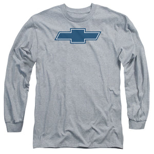 AN OFFCIALLY LICENSED CHEVROLET SIMPLE VINTAGE BOWTIE MEN'S LONG SLEEVE T-SHIRT ATHLETIC HEATHER
