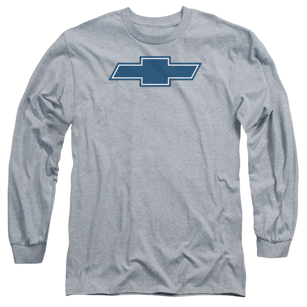 AN OFFCIALLY LICENSED CHEVROLET SIMPLE VINTAGE BOWTIE MEN'S LONG SLEEVE T-SHIRT ATHLETIC HEATHER