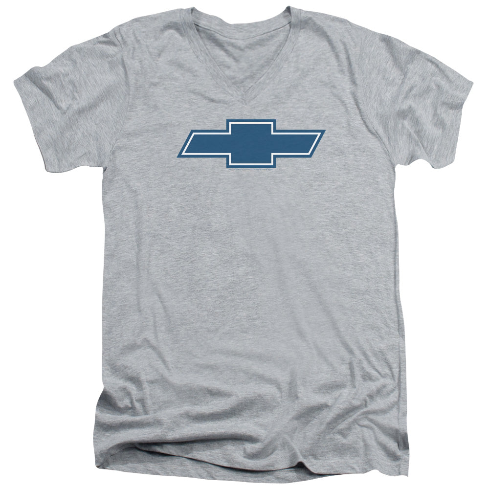 AN OFFCIALLY LICENSED CHEVROLET SIMPLE VINTAGE BOWTIE MEN'S V-NECK T-SHIRT ATHLETIC HEATHER