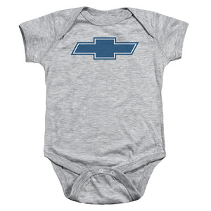 AN OFFCIALLY LICENSED CHEVROLET SIMPLE VINTAGE BOWTIE BABY BODYSUIT ATHLETIC HEATHER