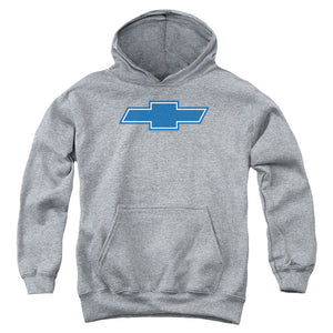 AN OFFCIALLY LICENSED CHEVROLET SIMPLE VINTAGE BOWTIE YOUTH HOODIE ATHLETIC HEATHER