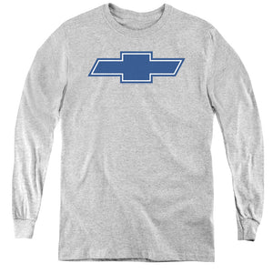AN OFFCIALLY LICENSED CHEVROLET SIMPLE VINTAGE BOWTIE YOUTH LONG SLEEVE T-SHIRT ATHLETIC HEATHER