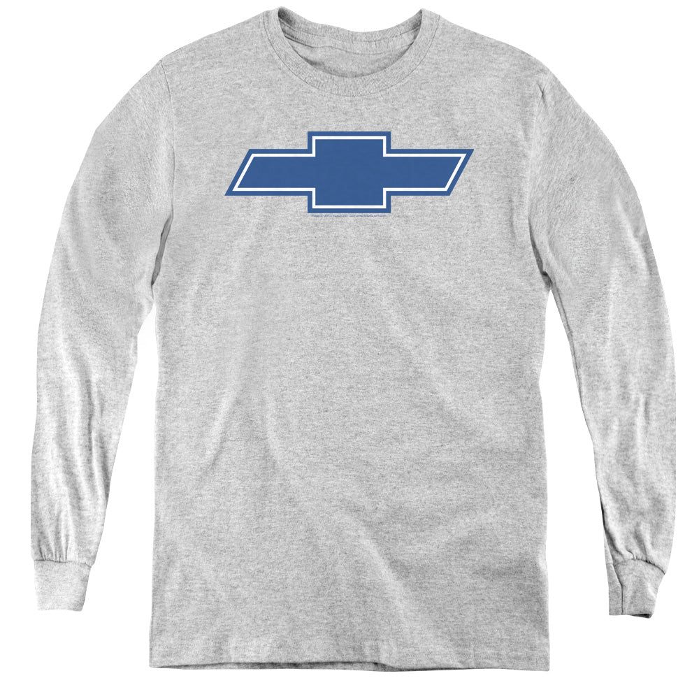 AN OFFCIALLY LICENSED CHEVROLET SIMPLE VINTAGE BOWTIE YOUTH LONG SLEEVE T-SHIRT ATHLETIC HEATHER