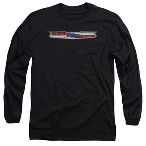AN OFFCIALLY LICENSED CHEVROLET 56 BEL AIR EMBLEM MEN'S LONG SLEEVE T-SHIRT BLACK
