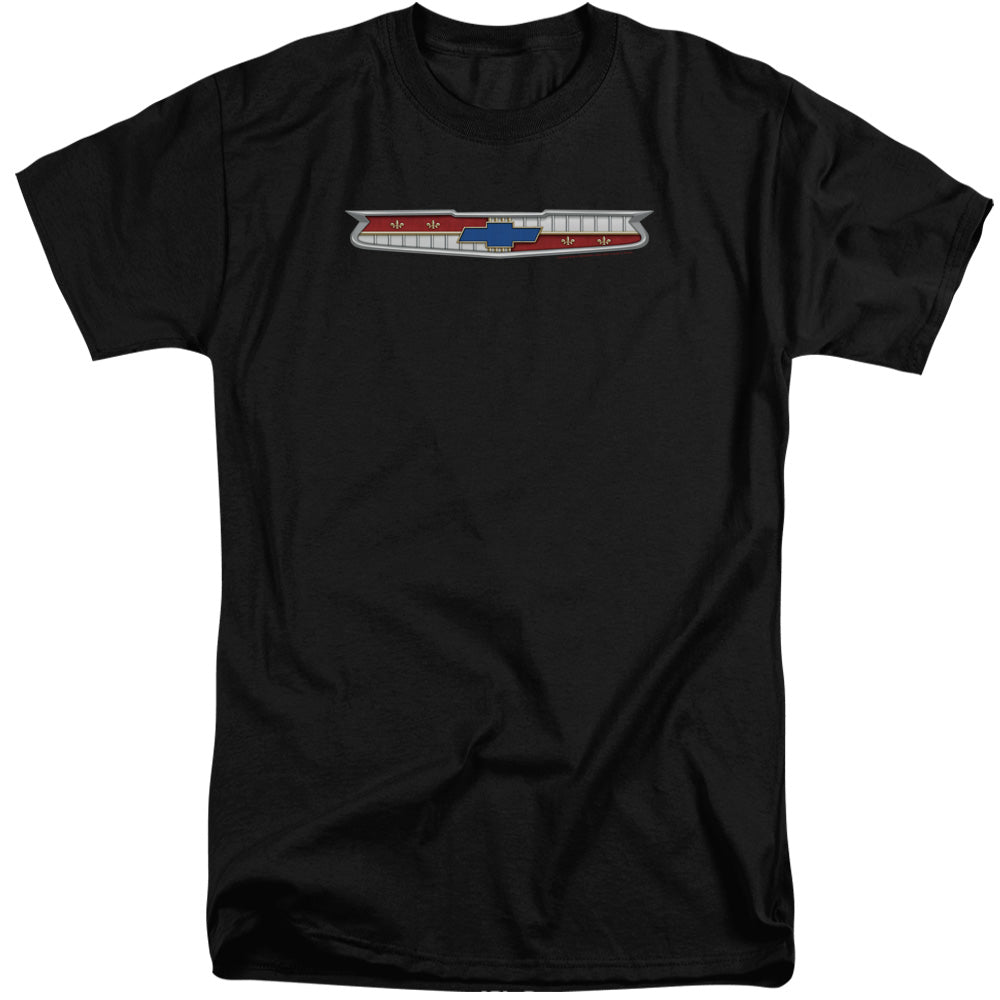 AN OFFCIALLY LICENSED CHEVROLET 56 BEL AIR EMBLEM MEN'S TALL FIT T-SHIRT BLACK