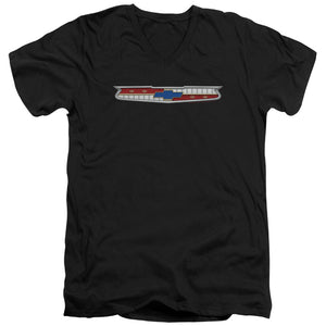 AN OFFCIALLY LICENSED CHEVROLET 56 BEL AIR EMBLEM MEN'S V-NECK T-SHIRT BLACK
