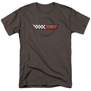 AN OFFCIALLY LICENSED CHEVROLET 4TH GEN VETTE LOGO MEN'S REGULAR FIT T-SHIRT CHARCOAL
