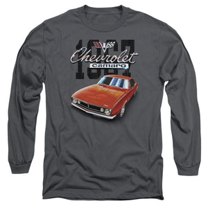 AN OFFCIALLY LICENSED CHEVROLET CLASSIC CAMARO MEN'S LONG SLEEVE T-SHIRT CHARCOAL