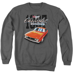 AN OFFCIALLY LICENSED CHEVROLET CLASSIC CAMARO ADULT UNISEX CREWNECK SWEATSHIRT CHARCOAL