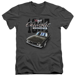 AN OFFCIALLY LICENSED CHEVROLET CLASSIC CAMARO MEN'S V-NECK T-SHIRT CHARCOAL