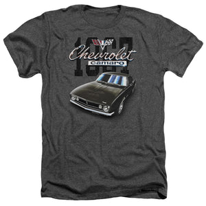 AN OFFCIALLY LICENSED CHEVROLET CLASSIC CAMARO MEN'S HEATHER T-SHIRT CHARCOAL