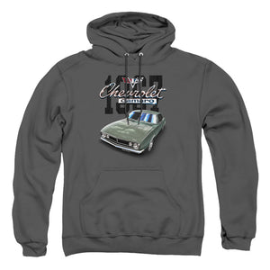 AN OFFCIALLY LICENSED CHEVROLET CLASSIC CAMARO ADULT UNISEX PULLOVER HOODIE CHARCOAL