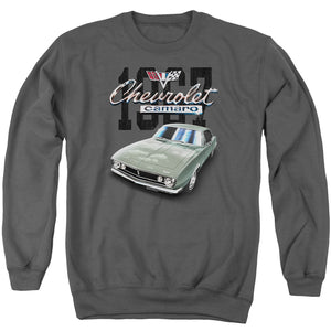 AN OFFCIALLY LICENSED CHEVROLET CLASSIC CAMARO ADULT UNISEX CREWNECK SWEATSHIRT CHARCOAL