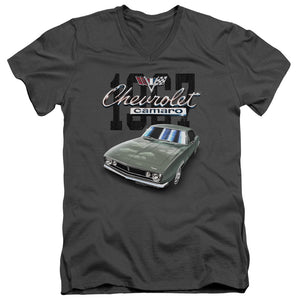 AN OFFCIALLY LICENSED CHEVROLET CLASSIC CAMARO MEN'S V-NECK T-SHIRT CHARCOAL