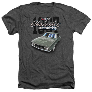 AN OFFCIALLY LICENSED CHEVROLET CLASSIC CAMARO MEN'S HEATHER T-SHIRT CHARCOAL