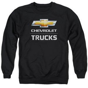AN OFFCIALLY LICENSED CHEVROLET TRUCKS ADULT UNISEX CREWNECK SWEATSHIRT BLACK