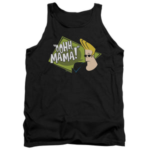 AN OFFCIALLY LICENSED JOHNNY BRAVO OOHH MAMA ADULT UNISEX TANK TOP BLACK