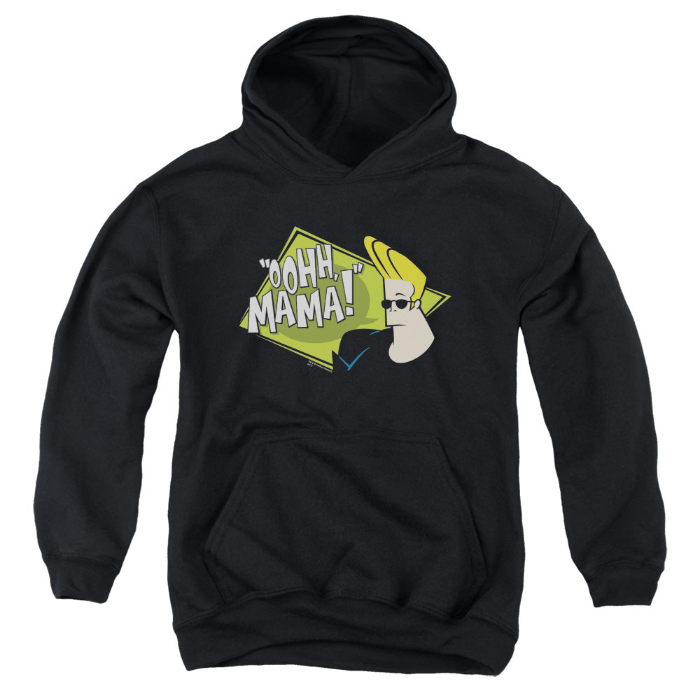 AN OFFCIALLY LICENSED JOHNNY BRAVO OOHH MAMA YOUTH HOODIE BLACK