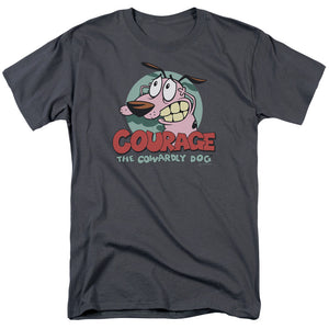 AN OFFCIALLY LICENSED COURAGE THE COWARDLY DOG COURAGE MEN'S REGULAR FIT T-SHIRT CHARCOAL