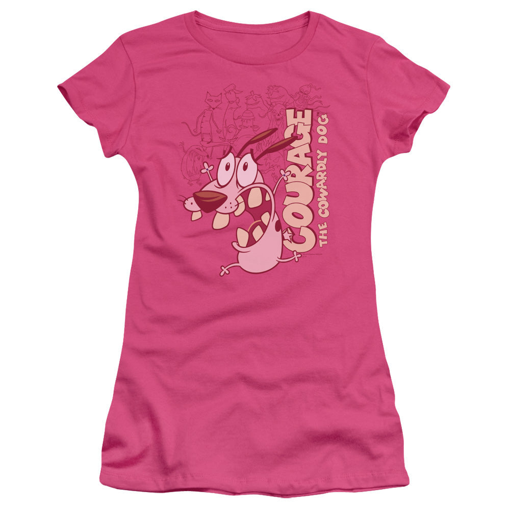 Courage The Cowardly Dog Running Scared Licensed Women's T-Shirt Juniors MD