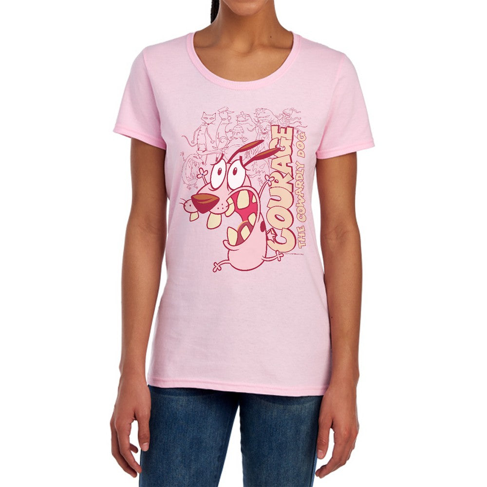 Courage The Cowardly Dog Running Scared Licensed Women's T-Shirt Regular Fit
