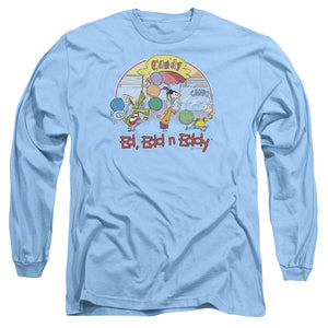 AN OFFCIALLY LICENSED ED EDD EDDY JAWBREAKERS MEN'S LONG SLEEVE T-SHIRT CAROLINA BLUE